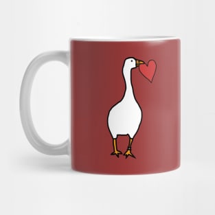 Goose Steals Heart For Love on Valentines Day Mug